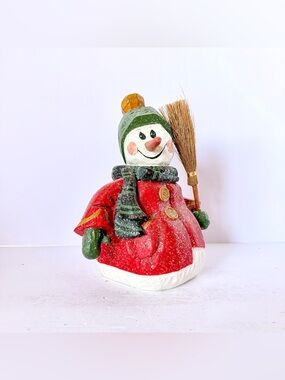 Vintage 1998 House of Hatten Snowman Signed Denise Calla Folk Art Christmas 10”